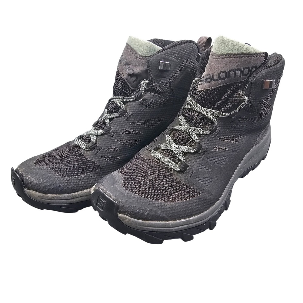 Salomon OUTline Mid GTX Women's 7.5 Black GORE-TEX Hiking Boots‎ SOLE SEPARATION
